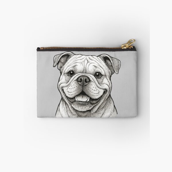 Item preview, Happy Bulldog Headshot Drawing designed and sold by Krystals-Art.