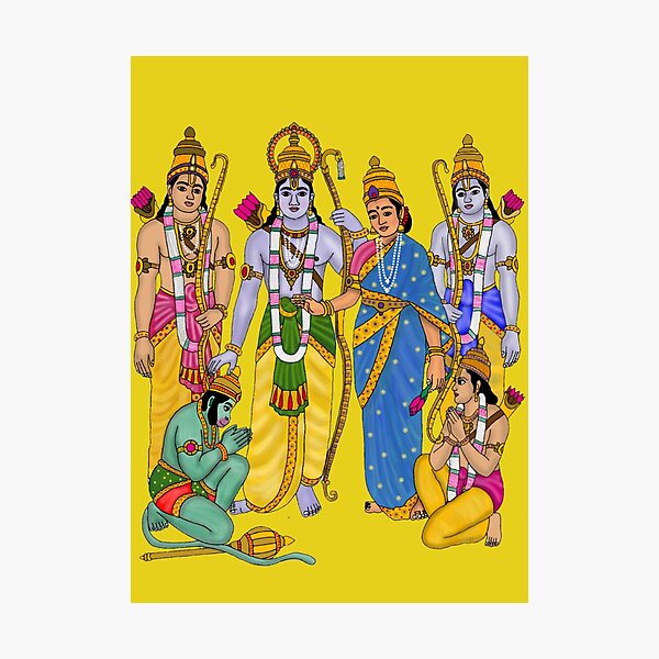 Item preview, Lord Ram Darbar Digital Painting | Shri Ram Court Artwork | Hindu Wall Decor & Devotional Gifts designed and sold by Harshit_Digital_Arts.