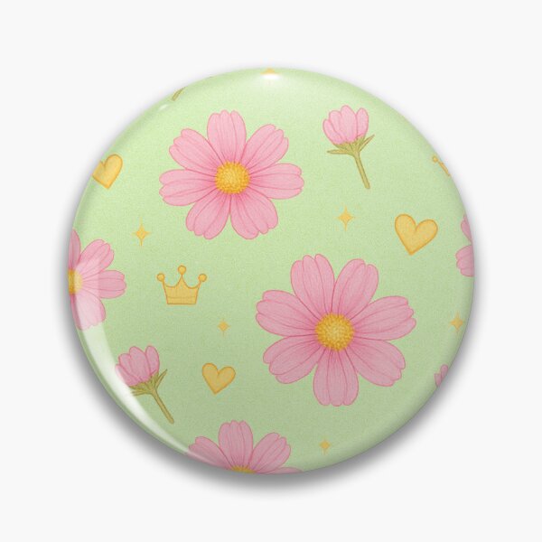 Item preview, Pink Cosmos Floral Pattern - Green designed and sold by HIMEKARI.