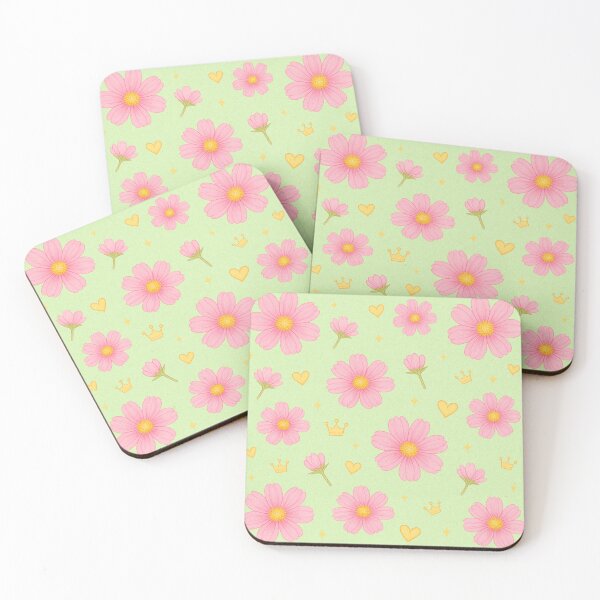Item preview, Pink Cosmos Floral Pattern - Green designed and sold by HIMEKARI.