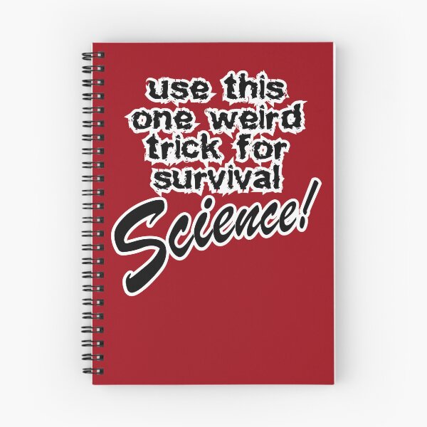 Item preview, use this one weird trick for survival science, deep red background designed and sold by mntimg.