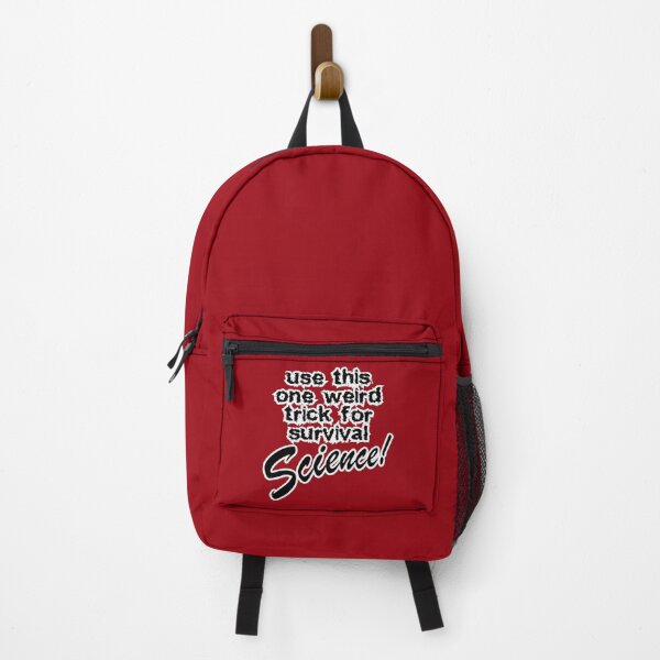 Item preview, use this one weird trick for survival science, deep red background designed and sold by mntimg.