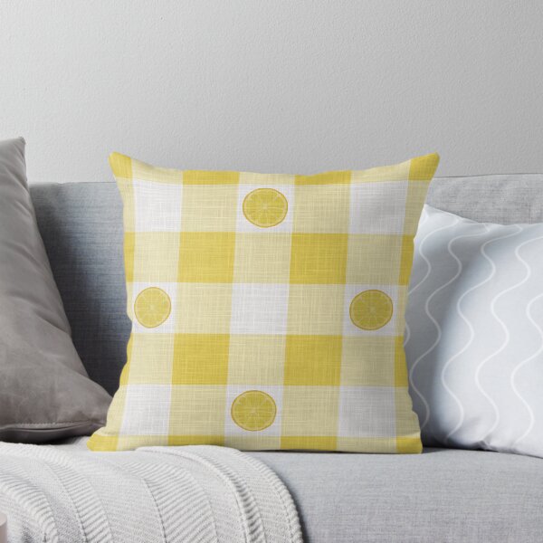 Item preview, Lemon Slices on Sunshine Yellow & White Gingham Plaid designed and sold by piptompatternco.