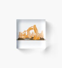 Bagger Bauarbeiter Acrylblock