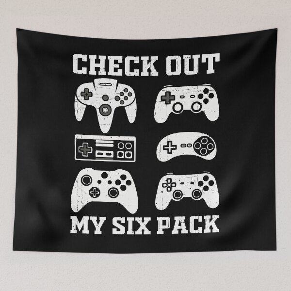 Item preview, Check Out My Six Pack | Funny Gaming Controllers Parody Gamer Shirt designed and sold by The Loved Label.