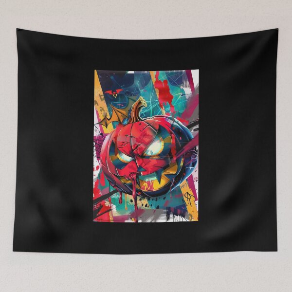 Item preview, AfroNova Halloween Digital Art | Cosmic Graffiti Skeleton & Mask Print | Neon Afrofuturist Wall Decor designed and sold by Blackcanvas444.