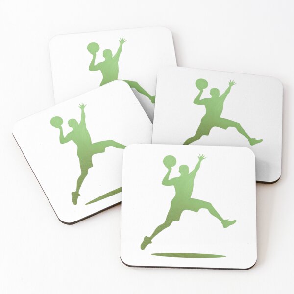 Item preview, An animated basketball player displays impressive athleticism, hopping dynamically and skillfully_green paint designed and sold by Aariq.