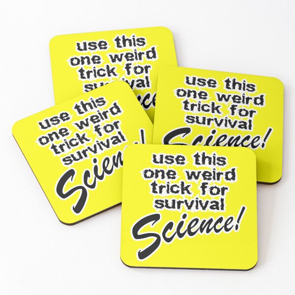Item preview, use this one weird trick for survival science, yellow background designed and sold by mntimg.