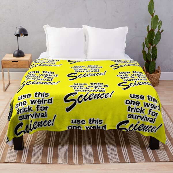 Item preview, use this one weird trick for survival science, yellow background designed and sold by mntimg.