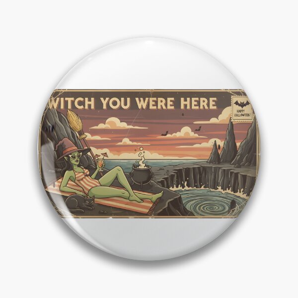 Item preview, Witch You Were Here | Spooky Vacation Parody designed and sold by Stitch Please.