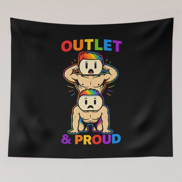Item preview, Funny Gay Pride Outlet & Proud Funny LGBTQ Pride Rainbow Outlet designed and sold by TheTrendsDesk.