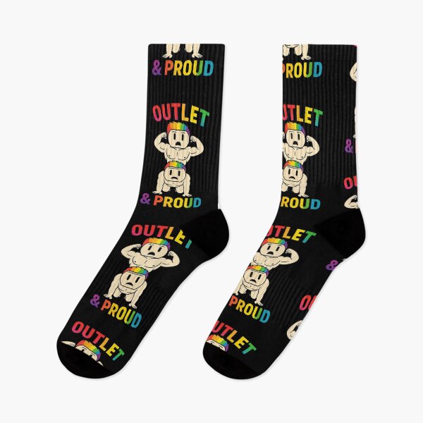Item preview, Funny Gay Pride Outlet & Proud Funny LGBTQ Rainbow Pride Design designed and sold by TheTrendsDesk.