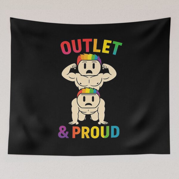 Item preview, Funny Gay Pride Outlet & Proud Funny LGBTQ Rainbow Pride Design designed and sold by TheTrendsDesk.