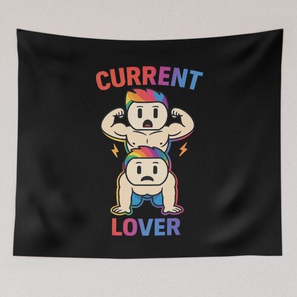 Item preview, Funny LGQTB+ Current Lover Neon Gay Pride Rainbow Glow designed and sold by TheTrendsDesk.