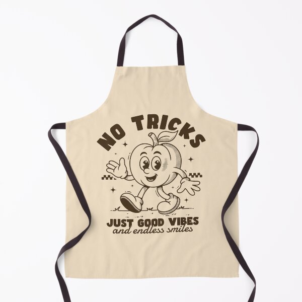 Item preview, No Tricks Just Good Vibes – Retro pumpkin Mascot Vintage Cartoon Style designed and sold by adipra.