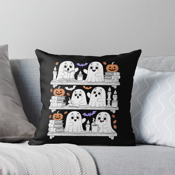 Item preview, Ghosts Reading Book Halloween Bookshelf Spooky Library  designed and sold by KonstanKoraner.
