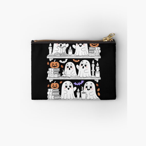 Item preview, Ghosts Reading Book Halloween Bookshelf Spooky Library  designed and sold by KonstanKoraner.