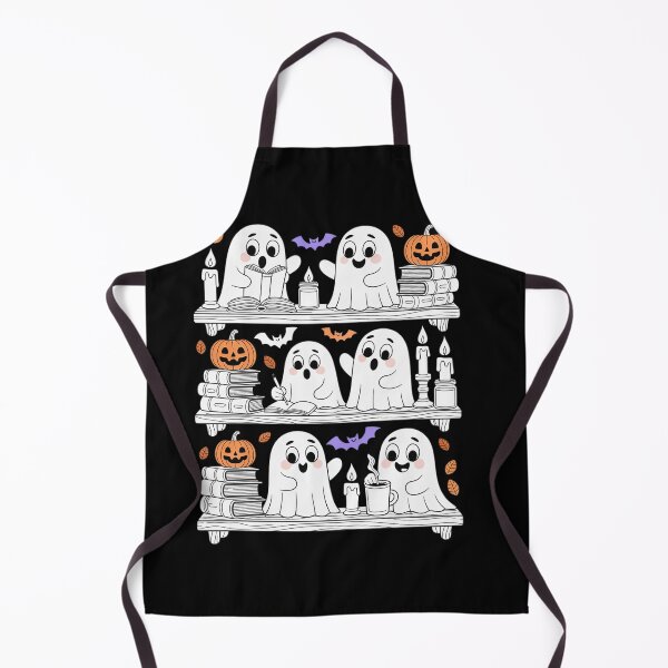 Item preview, Ghosts Reading Book Halloween Bookshelf Spooky Library designed and sold by KonstanKoraner.