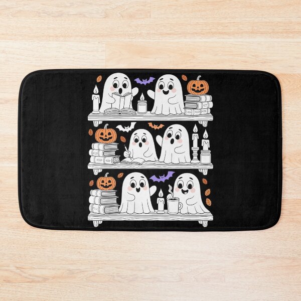 Item preview, Ghosts Reading Book Halloween Bookshelf Spooky Library  designed and sold by KonstanKoraner.