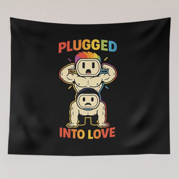 Item preview, Funny Gay Pride Plugged Into Pride Neon Rainbow LGBTQ+ designed and sold by TheTrendsDesk.