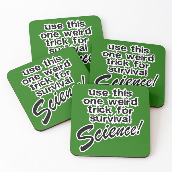 Item preview, use this one weird trick for survival science, dark green background designed and sold by mntimg.