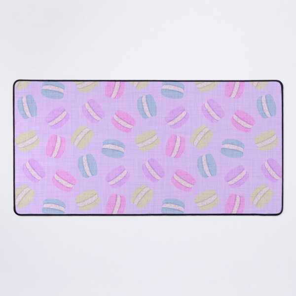 Item preview, Tossed Macarons in Pastel Shades on Soft Lavender Mauve Lilac Linen Look Background designed and sold by piptompatternco.