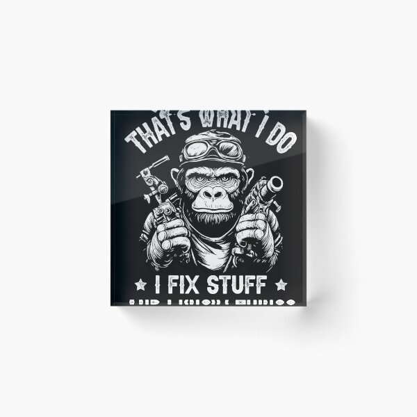 Item preview, Funny Mechanic Monkey T-Shirt – I Fix Stuff and I Know Things designed and sold by TinaMDedrick.