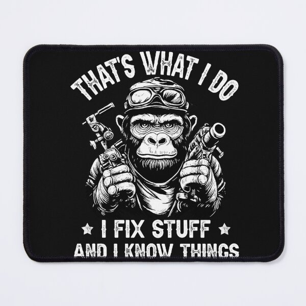 Item preview, Funny Mechanic Monkey T-Shirt – I Fix Stuff and I Know Things designed and sold by TinaMDedrick.