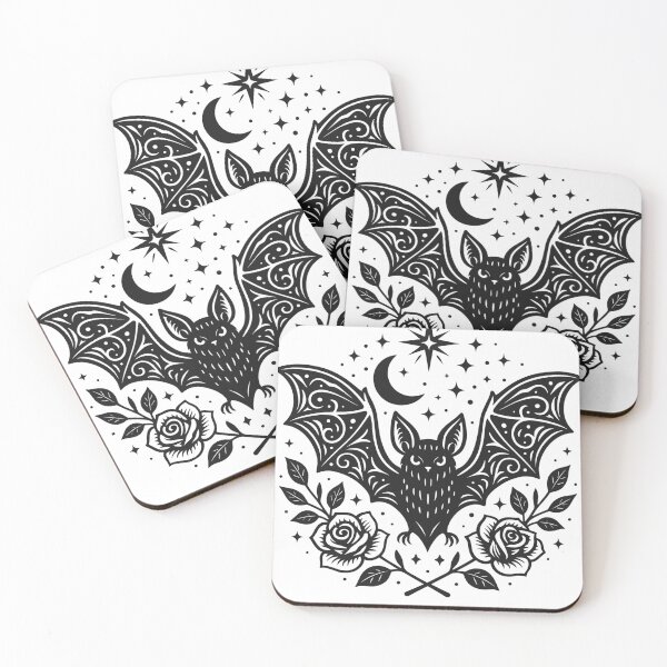 Item preview, Bats and Roses designed and sold by WyrddandWonderful.