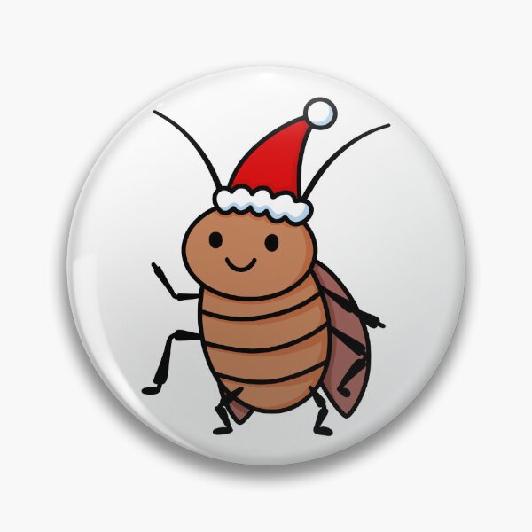 Item preview, Cute Cockroach Wearing A Christmas Hat Drawing designed and sold by Doodle Moon Studios.