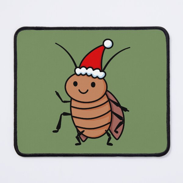 Item preview, Cute Cockroach Wearing A Christmas Hat Drawing designed and sold by Doodle Moon Studios.