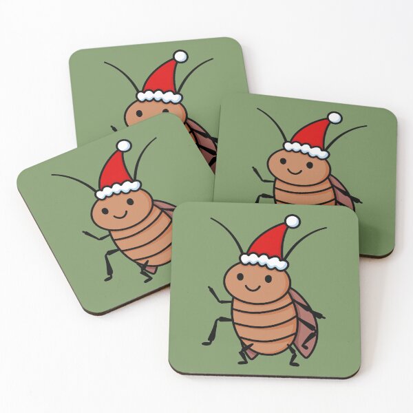 Item preview, Cute Cockroach Wearing A Christmas Hat Drawing designed and sold by Doodle Moon Studios.