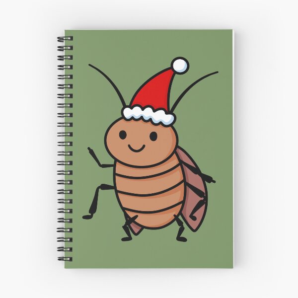 Item preview, Cute Cockroach Wearing A Christmas Hat Drawing designed and sold by Doodle Moon Studios.