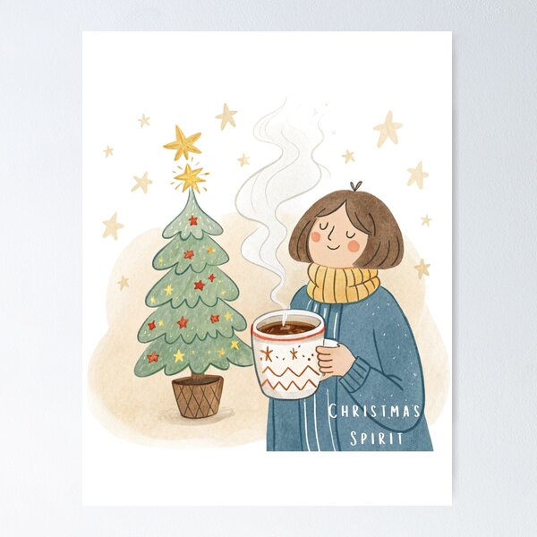 Item preview, Cozy Hot Cocoa Christmas Spirit | Hygge Winter Illustration  designed and sold by asliberry.