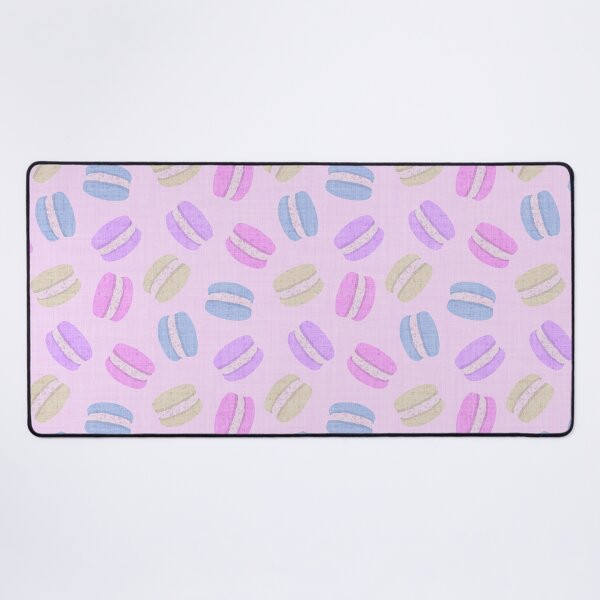 Item preview, Tossed Macarons in Pastel Shades on Soft Pale Baby Pink Linen Look Background designed and sold by piptompatternco.