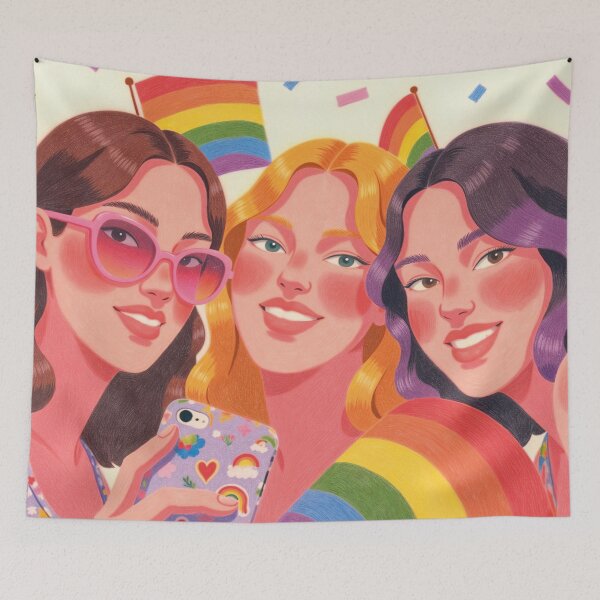 Item preview, lesbian women celebrate Pride Month designed and sold by Mauswohn.