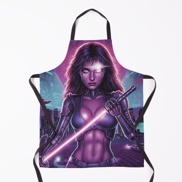 Item preview, Neon Cyborg Warrior: Synthwave Retrowave Style designed and sold by JonelleTshirts.