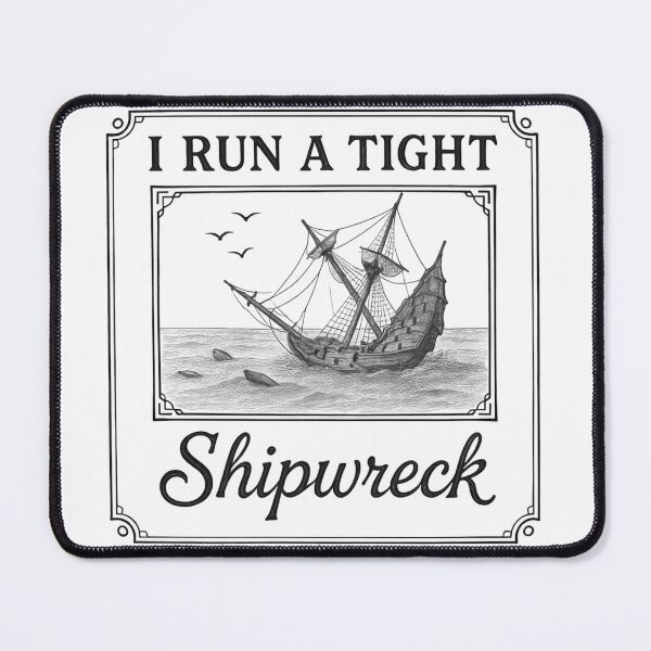 Item preview, I Run a Tight Shipwreck Pirate Life Saying designed and sold by SkeletonsDanger.