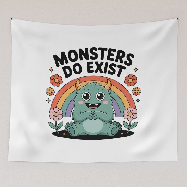 Item preview, Monsters Do Exist, Cute Kawaii Monster designed and sold by graphic-genie.