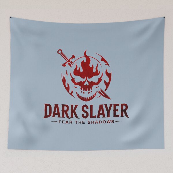 Item preview, DARK SLAYER - Fierce Dark Red Skull Design with Dagger - textured and multitone designed and sold by Big Bang Canvas.