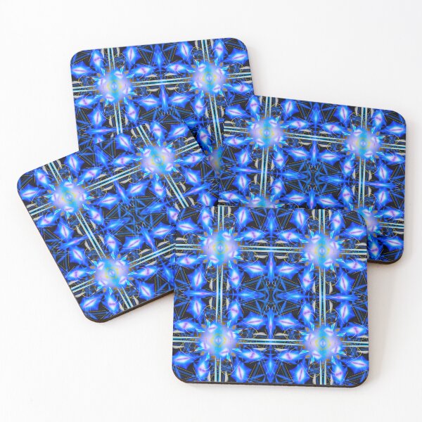 Item preview, Electric Prism Grid – Blue Geometric Abstract Winter Ice Pattern designed and sold by JWJ Photographs.