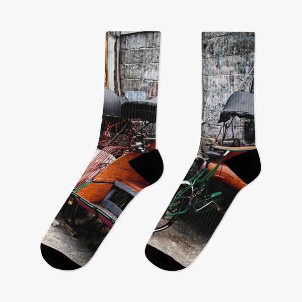 Item preview, Traditional becaks lined up beneath the city's worn walls designed and sold by franck380.