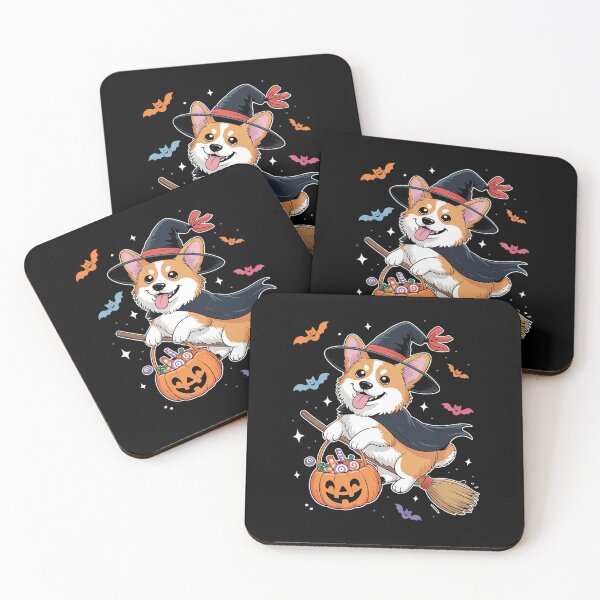 Item preview, Corgi Cosplay Witch On Broomstick Halloween Owner Kids  designed and sold by BeetleMalon.