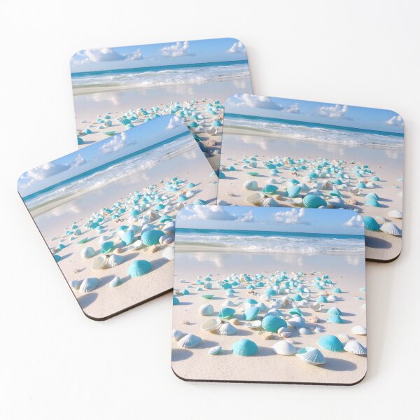 Item preview, Pastel Blue Seashells on Sunny Beach designed and sold by SassyArtistry.