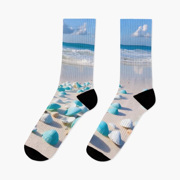 Item preview, Pastel Blue Seashells on Sunny Beach designed and sold by SassyArtistry.