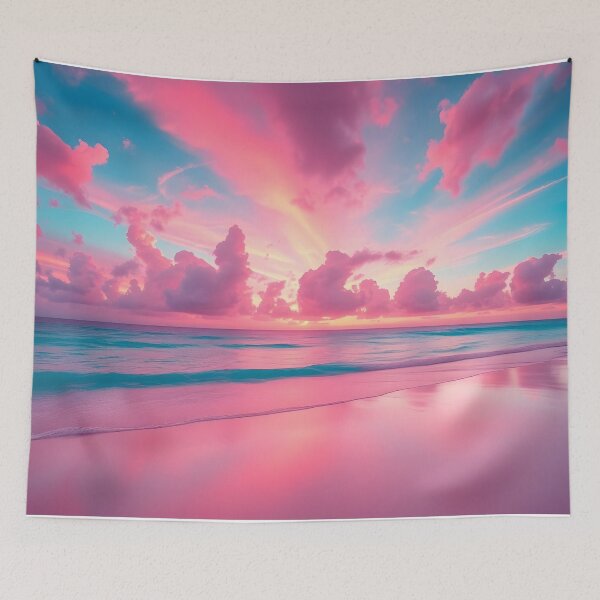 Item preview, Pink Sunset Clouds over Calm Ocean designed and sold by SassyArtistry.