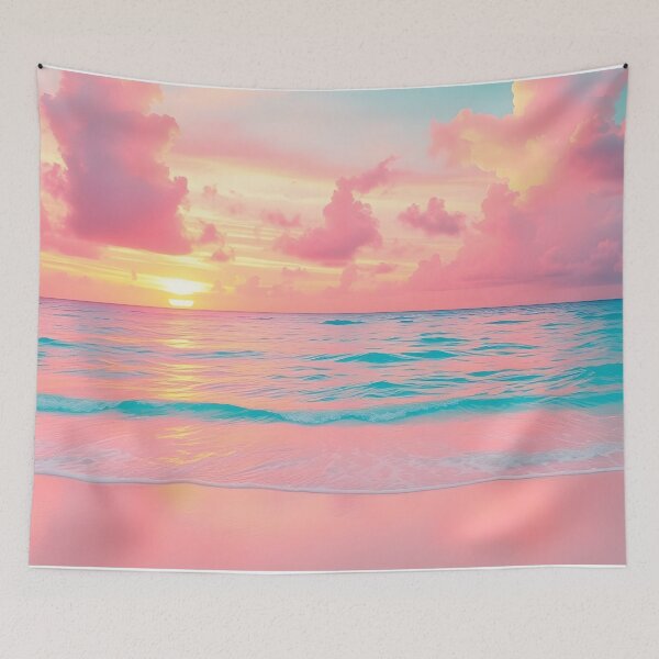 Item preview, Pastel Ocean Sunset with Pink Clouds designed and sold by SassyArtistry.