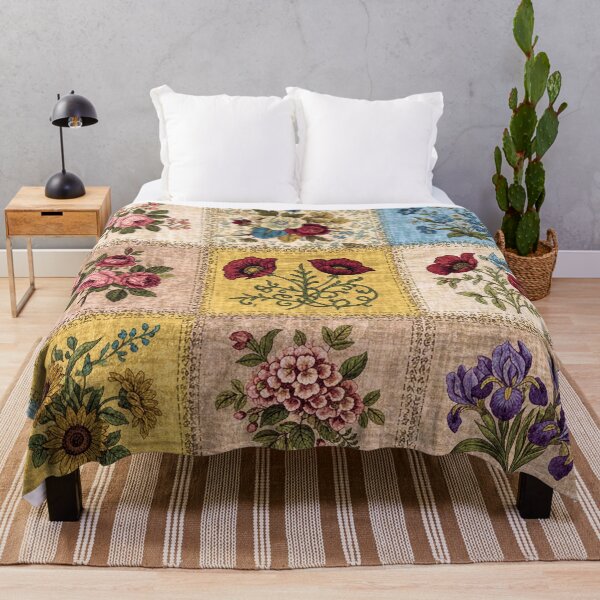 Item preview, Cottagecore Vintage Floral Quilt Design designed and sold by 3littlebears.
