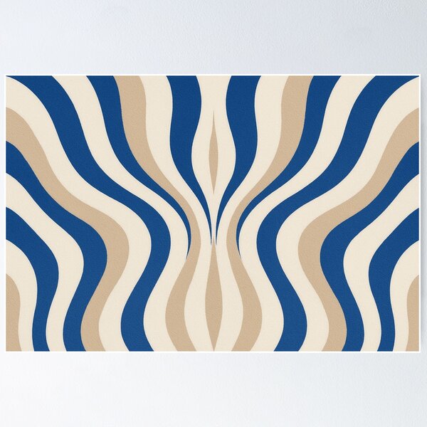 Item preview, Wavy Blue and Beige Abstract Pattern designed and sold by SassyArtistry.