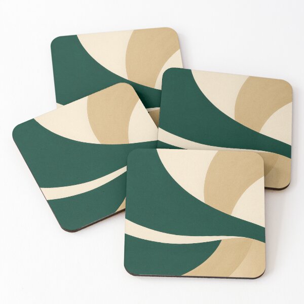 Item preview, Curved Green and Beige Abstract Flow designed and sold by SassyArtistry.